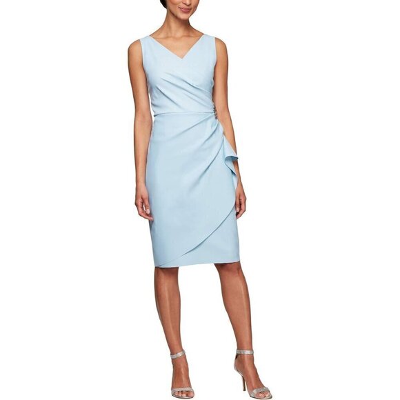 Alex Evenings Light Blue Cocktail & Party, MOB Sleeveless Dress, Size 8 - Picture 1 of 7